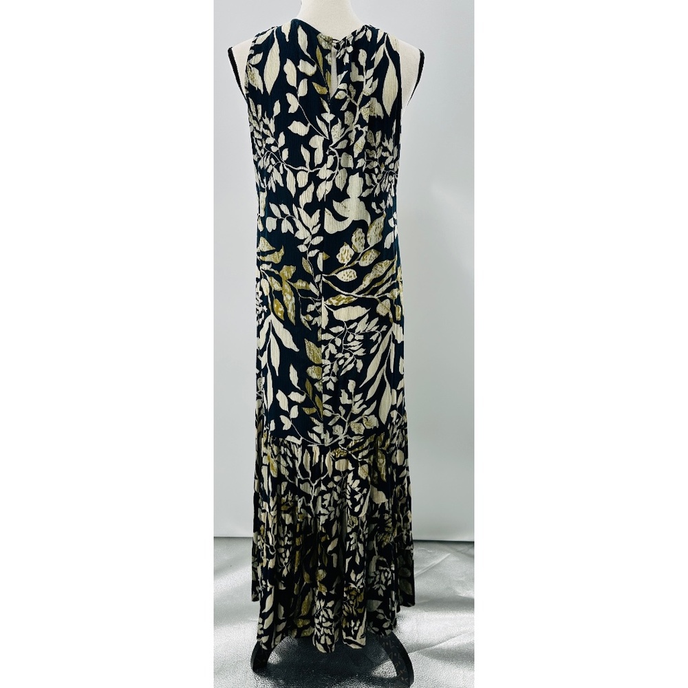 Dress‎ Barn Halter Floral Print Brown/Blue Halter Maxi Dress, Size 10 - Picture 2 of 11